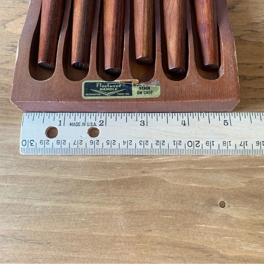Town & Country Washington Forge Stainless Steak Knives Fleetwood Handle Set of 6